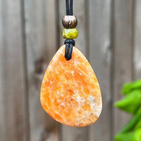 Artisan Jewelry - Sunstone Gemstone Pendant Handmade